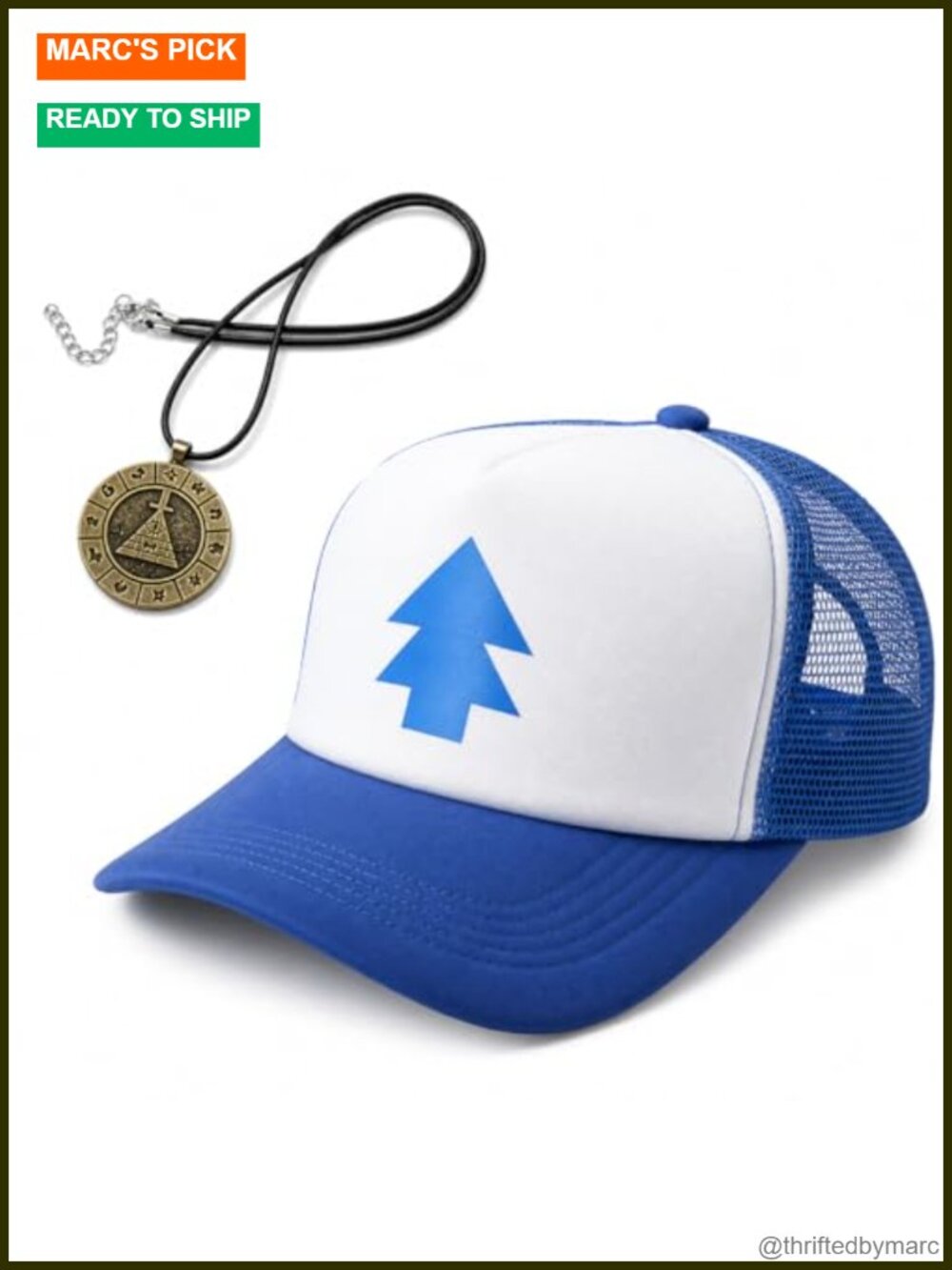 Gravity Falls Dipper Hat - Baseball Cap with Embroidered Pine - Adjustable
